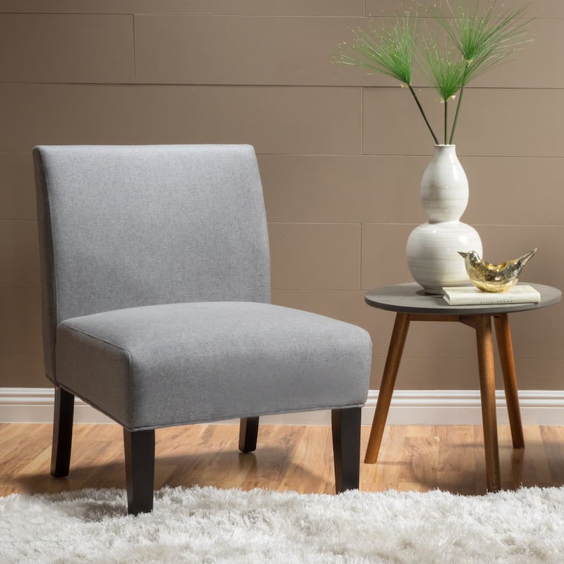 Christopher Knight Home Kassi Modern Fabric Slipper Chair - 22.50" L x 29.50" W x 32.00" H - Grey