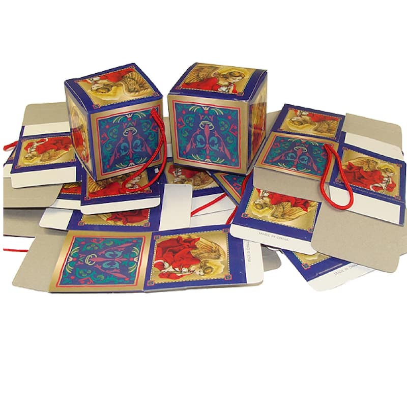 1440 Trumpeting Angel Mini Gift Box Christmas Ornaments 2"