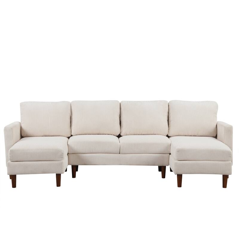 U-shaped Sponge-filled Cushion Combination Sofa, Suitable for Living Rooms, Studies, and Spacious Spaces