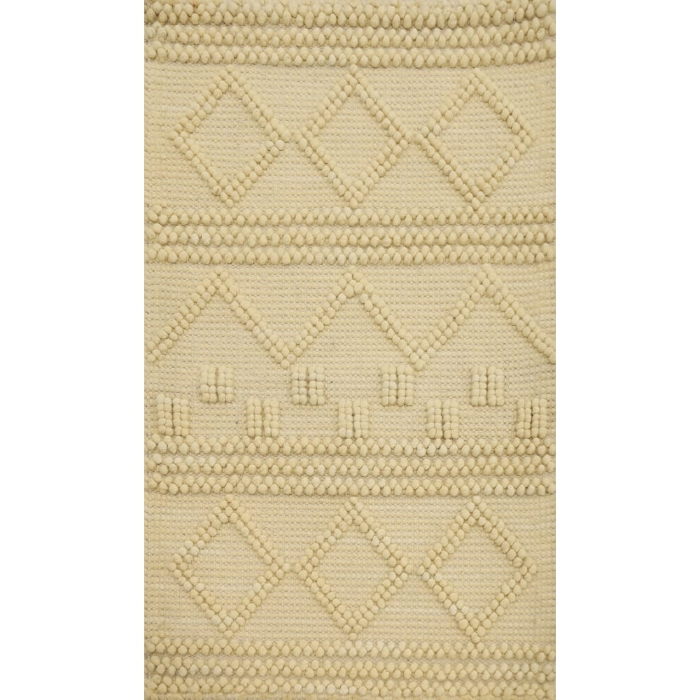 Hand Knotted Oriental 100% Wool Carpet Modern Geometric Beige & Ivories Modern Gotti Design Area Rug - 3' 0'' X 2' 0''