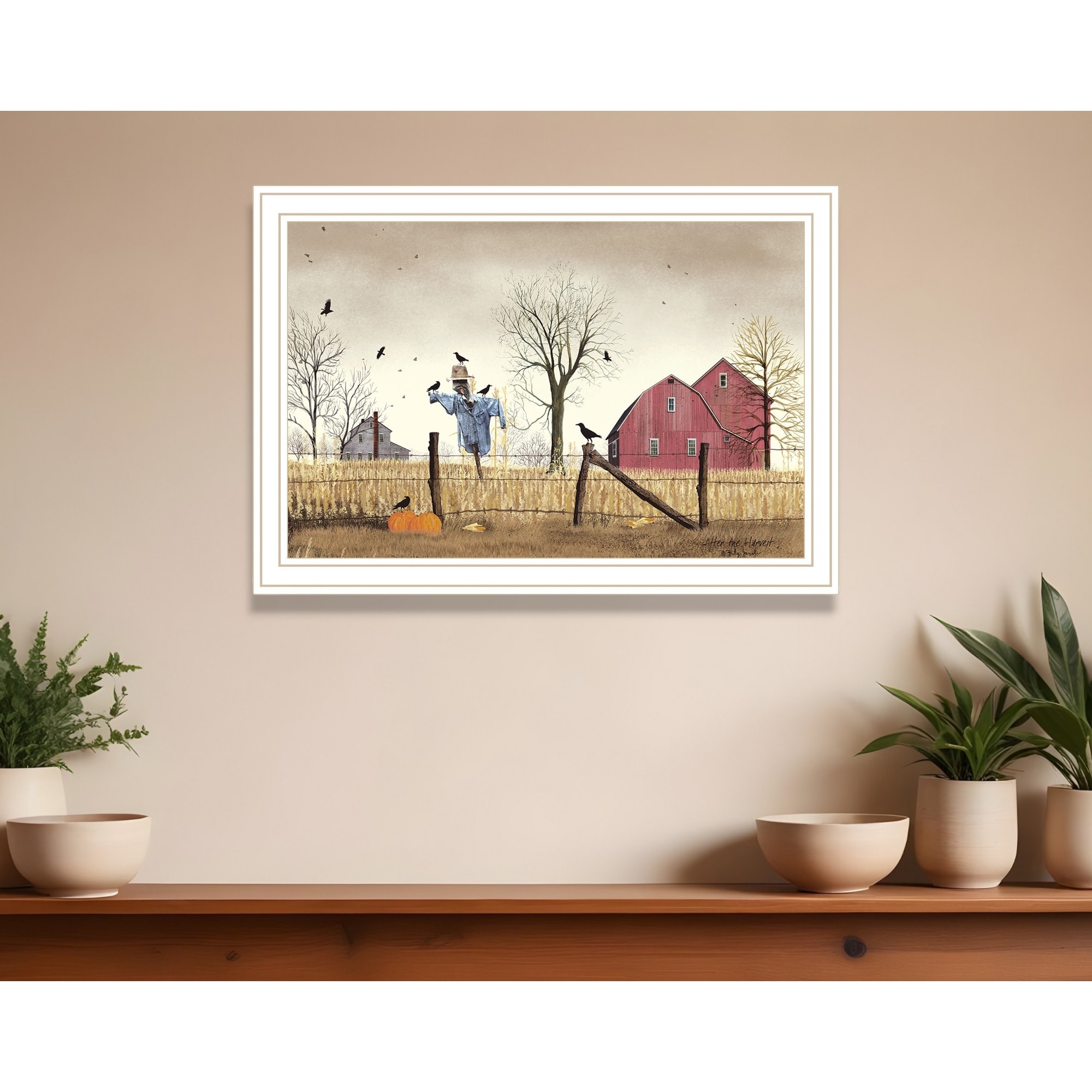 HomeRoots After the Harvest White Framed Wall Art