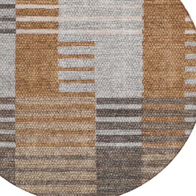 HomeRoots Striped Transitional Rectangle Outdoor Rug