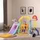 preview thumbnail 22 of 32, 5 in 1 Long Slide w/ Basketball Hoops,Football gate,Ringtoss,Swing Set