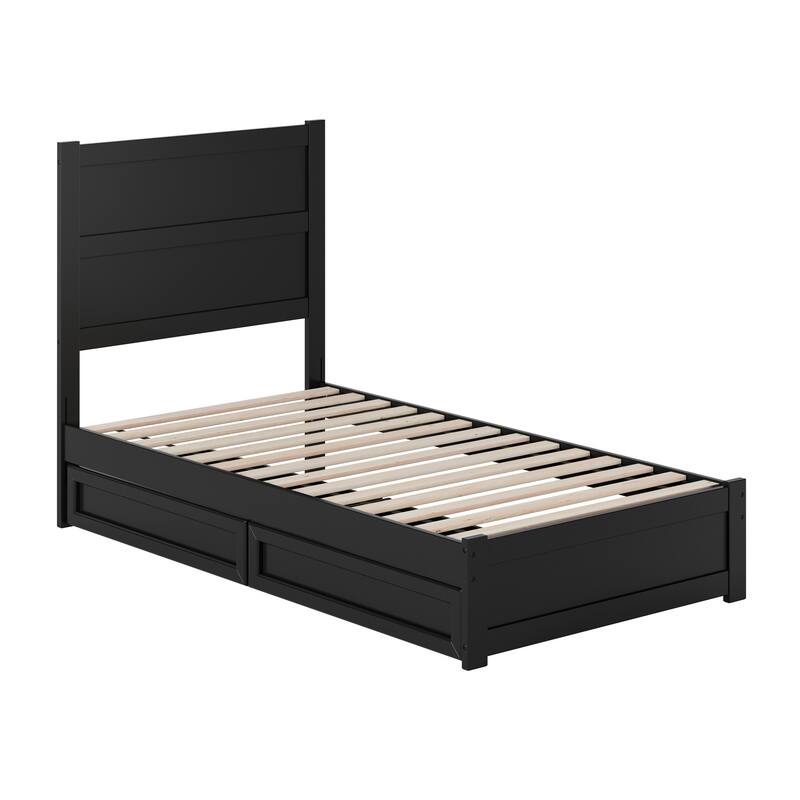 Aveline Wood Platform Bed with Matching Footboard & Storage Drawers