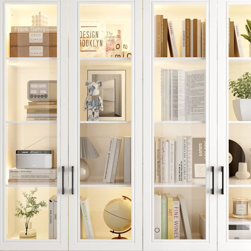 Organizer Eco-Friendly Accent Light Strip Bookshelves Display Cabinet - 63"x78.7“