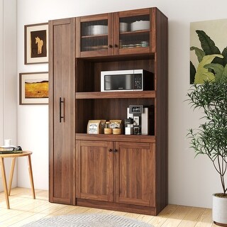 Kitchen Pantry Cabinet with Pull-out Storage Shelf, Storage Organizers ...