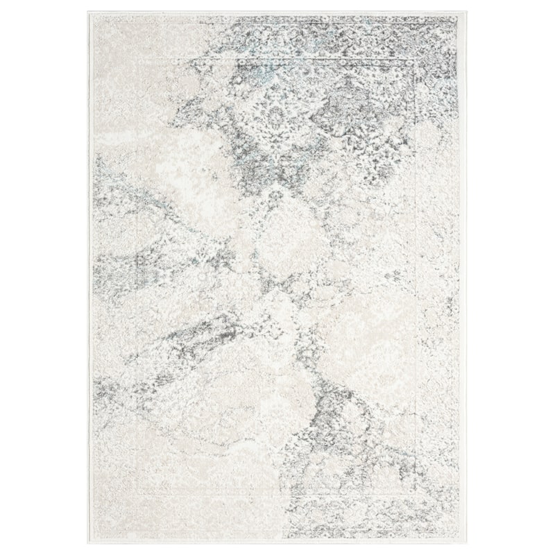 Sevita Modern Damask Polyester Indoor Area Rug - 7'5" x 9'5" - Beige/Blue