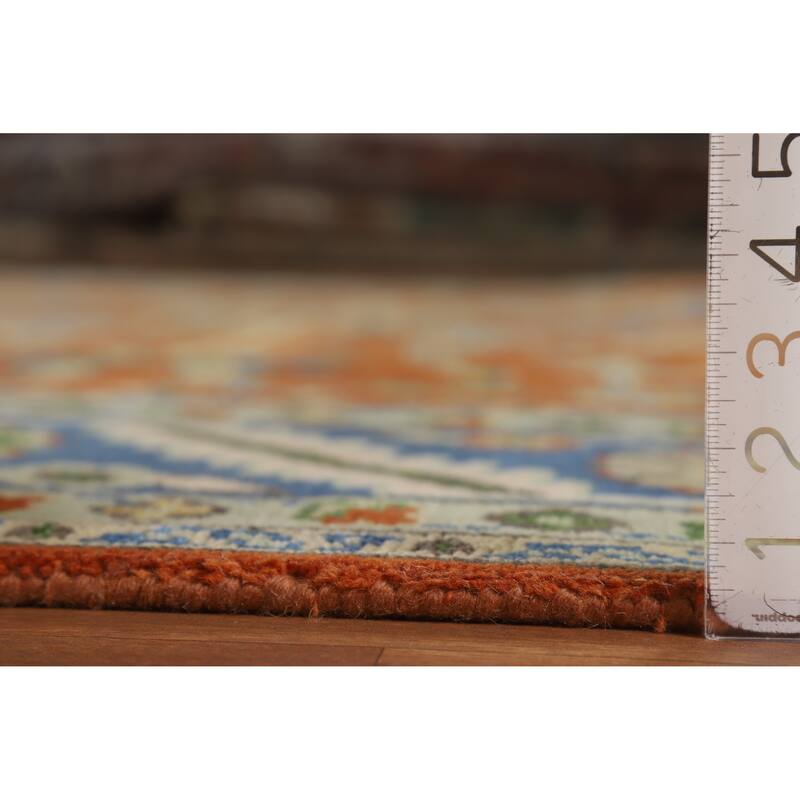 Hand Knotted Oriental 100% Wool Carpet Transitional All-Over Oranges & Rust Oushak Area Rug - 11' 11'' X 9' 0''