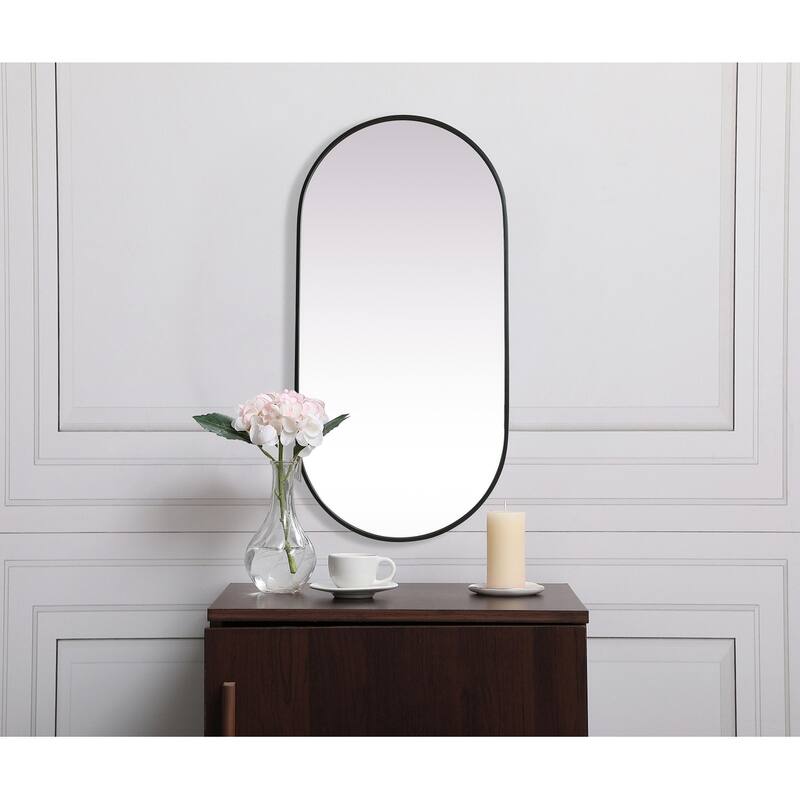 Indigo Home Metal Frame Oval Mirror 24x48 Inch