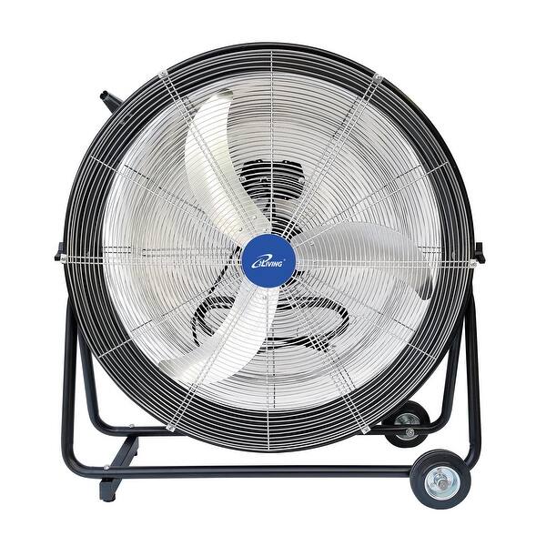 slide 2 of 8, iLIVING 30" High Velocity Drum Fan, Air Circulator, 260-Watt, 8300 CFM Black