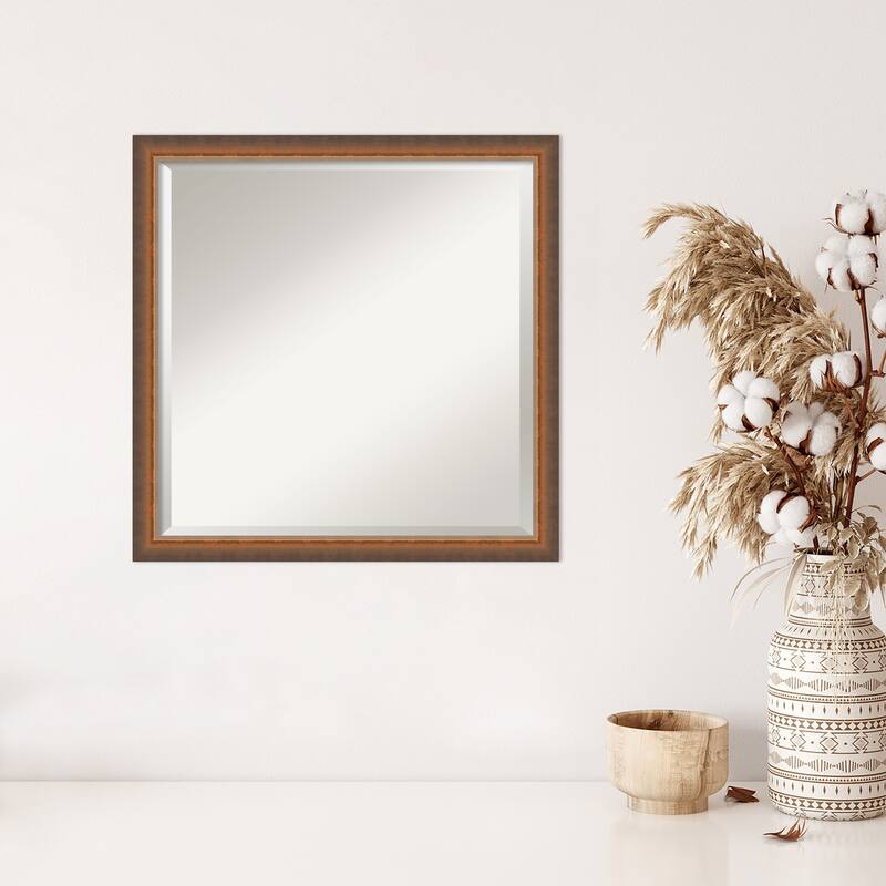 Two Tone Beveled Wood Framed Wall Mirror