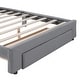 preview thumbnail 49 of 50, Gray Full Velvet Upholstered Bed with Large Storage Drawer - Luxurious Design