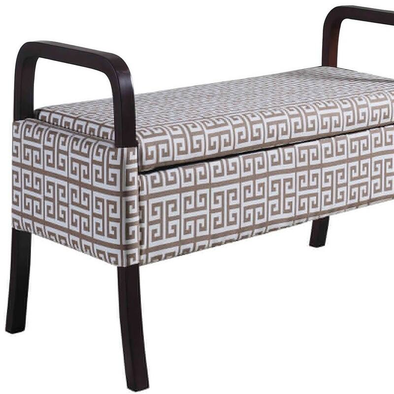 Modern Harvest Neutrals Wooden Storage Bench with Handles