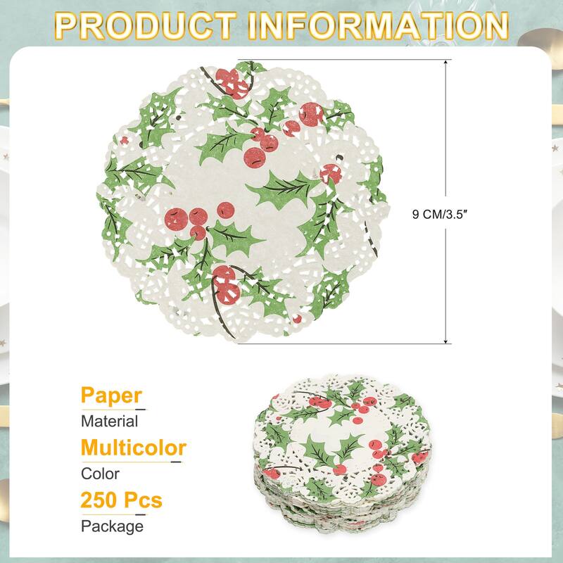 Paper Doilies Round Lace Decorative Placemats, Multicolor - Multicolor-250Pcs - 3.5 Inch