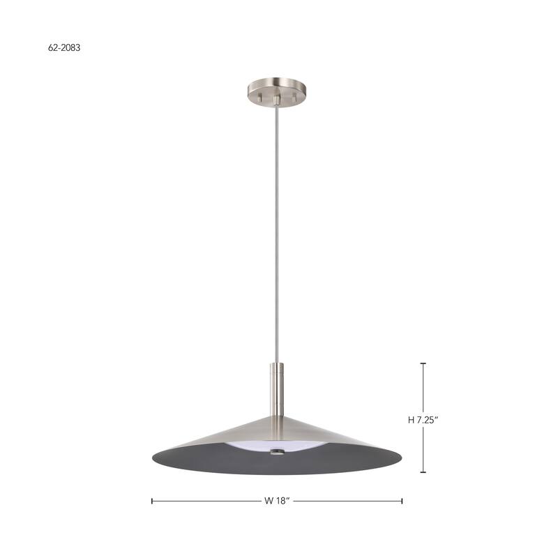 Corrine 18 Inch LED Pendant Brushed Nickel 3K/4K/5K CCT Selectable - Brushed Nickel