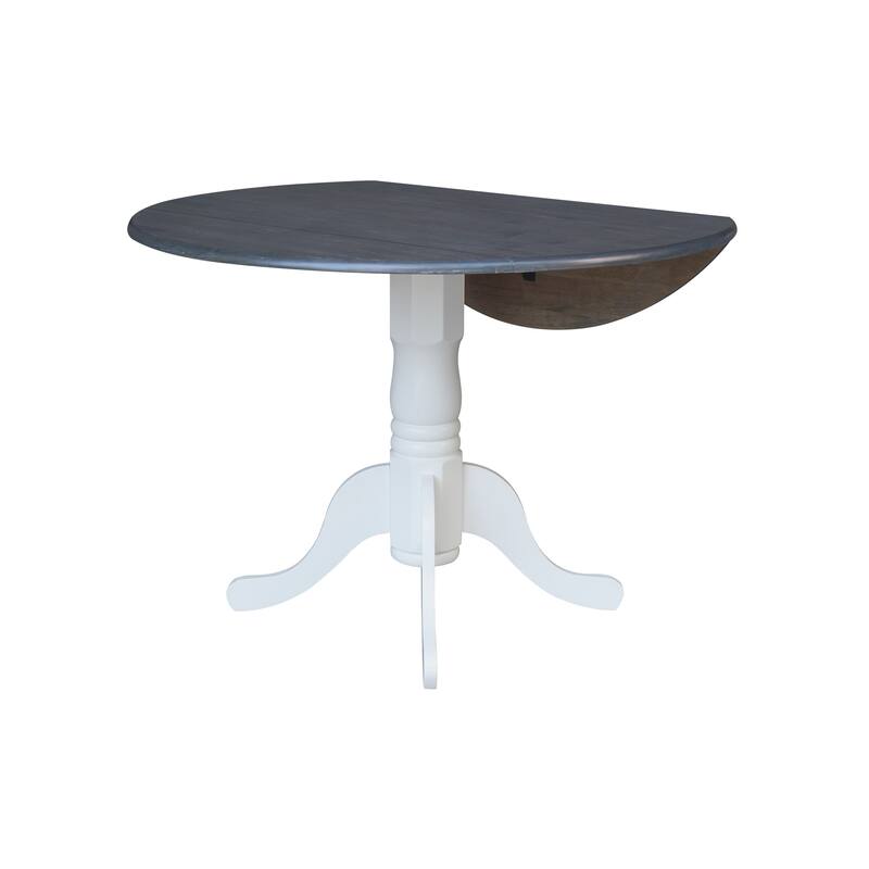 42" Dual Drop Leaf Pedestal Dining Table with Madrid Ladderback Chairs - Dining Set
