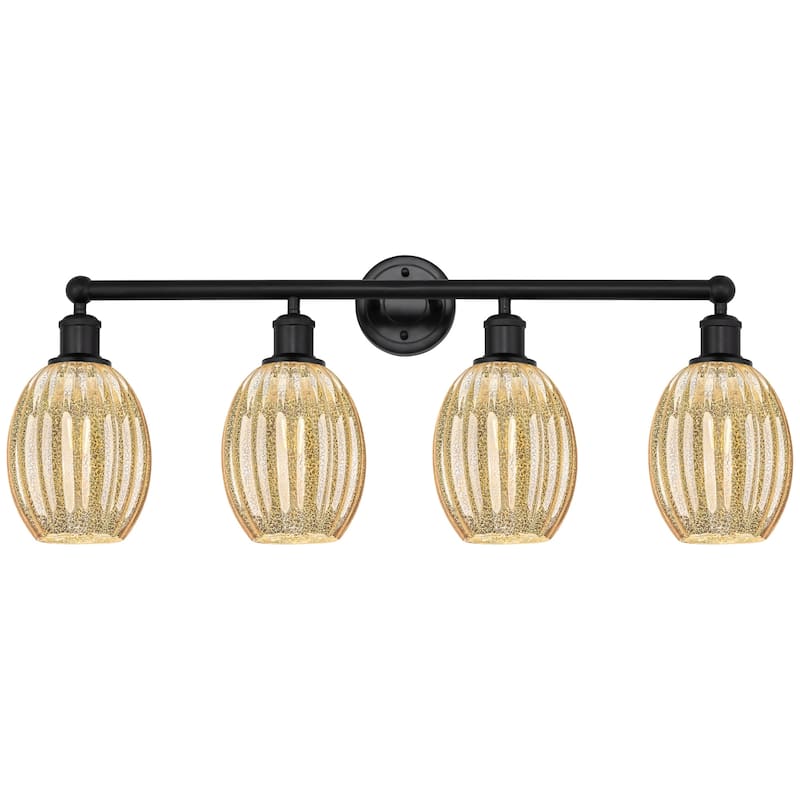 Innovations Lighting 616-4W-13-34 Preston Vanity Preston 4 Light 34" - Matte Black / Mercury