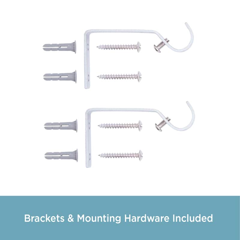 Kenney® 5/8" Curtain Rod Mounting Brackets, Set of 2, Black