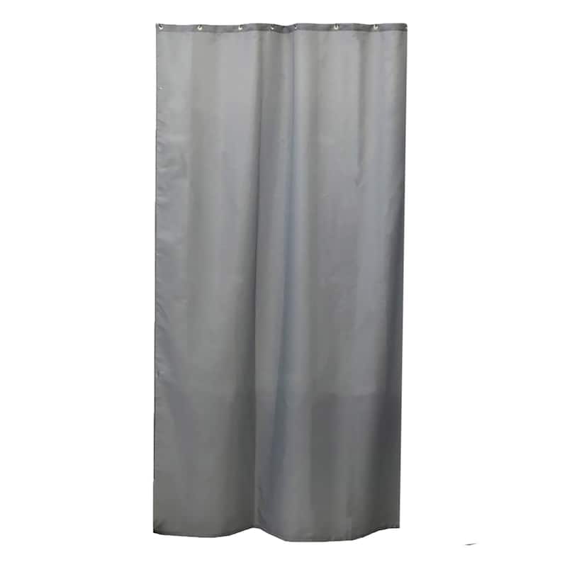 Stall Shower Curtain Half Size Polyester 8 Rings 72"L x 48"W - Gray