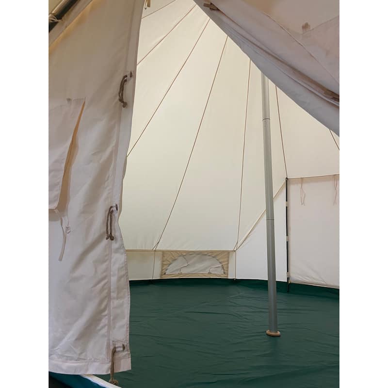 19.68*13.1ft Canvas Tent Bell Tent Glamping, 4 Seasons Yurt Tent for Camping, Heavy Cotton Canvas Tent