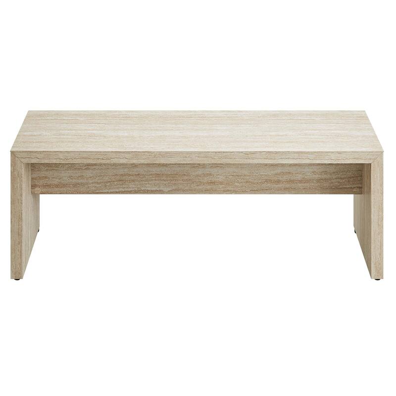 Mirella 53.5" Faux Travertine Bench