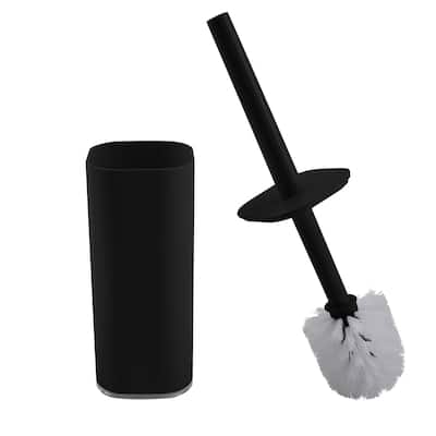 Bath Bliss Acrylic Square Toilet Brush Set in Black - 3.6"x 3.6"x 15.2"