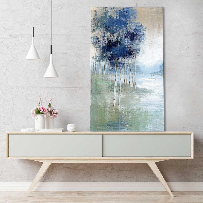 "Birch River II (Vertical)" by Nan Print on Canvas
