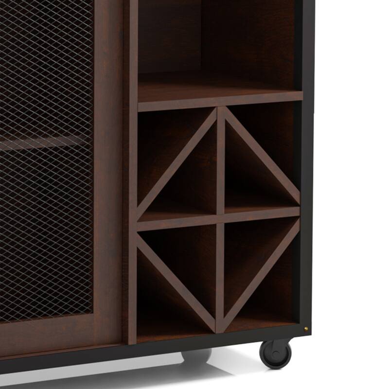 Furniture of America Hury Modern Walnut 47inch 3shelf Dining Buffet