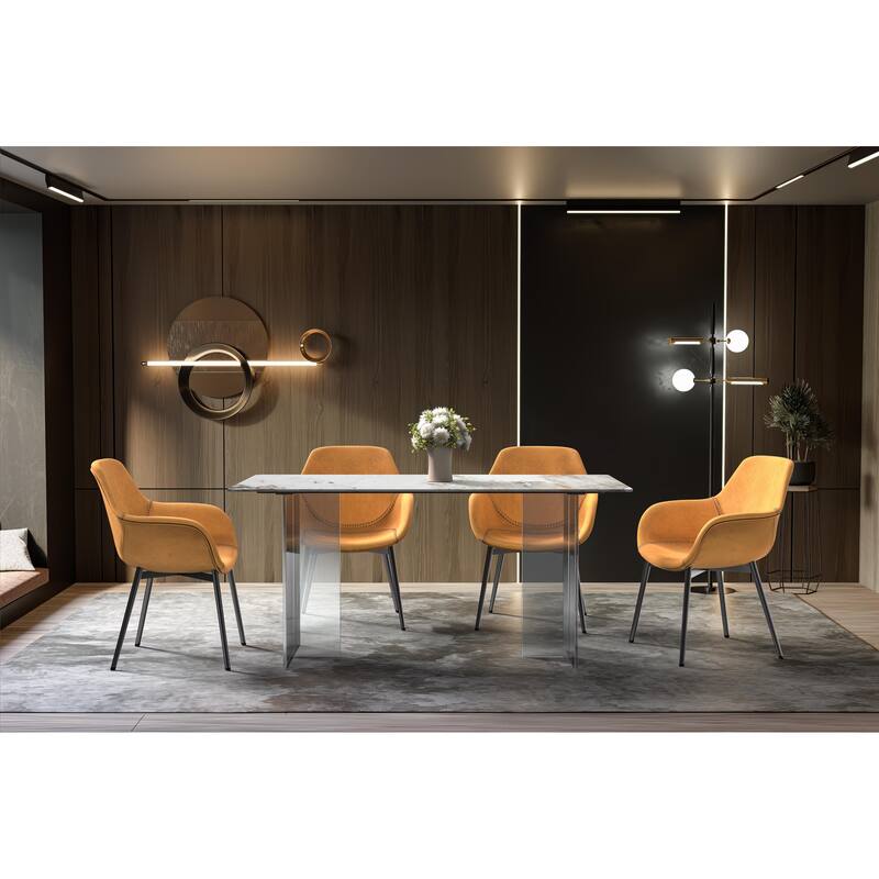 Kova Rectangular Dining Table with Sintered Stone/Glass Top