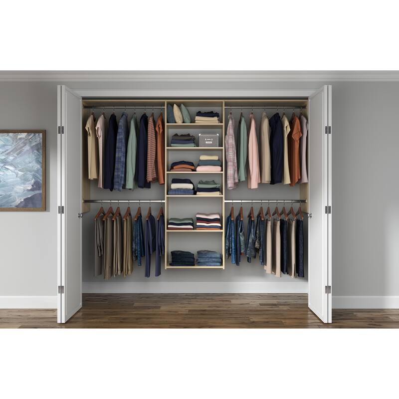 Easy Track 8 Ft. W. Basic Plus Laminate Closet Kit - Truffle