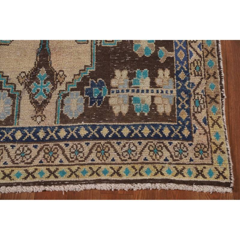 Hamedan Persian Antique Runner Rug Handmade Wool Carpet - 3'6" x 9'7"