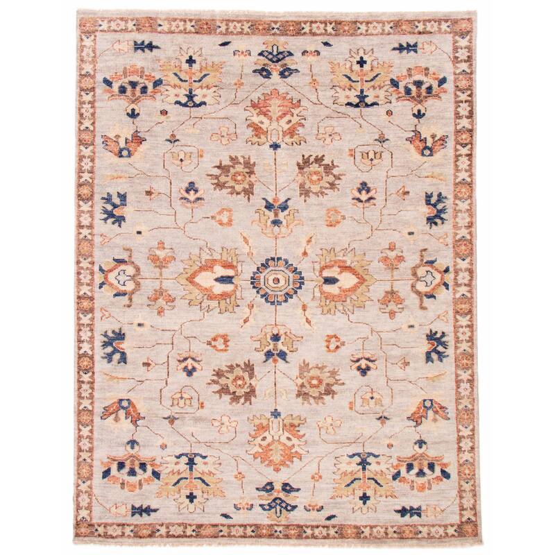 ECARPETGALLERY Hand-knotted Jules Serapi Light Grey Wool Rug - 9'1 x 11'11