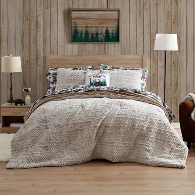 Bearpaw Kids Adairs Embossed Sherpa/Mink Bed-in-a-Bag Comforter Set