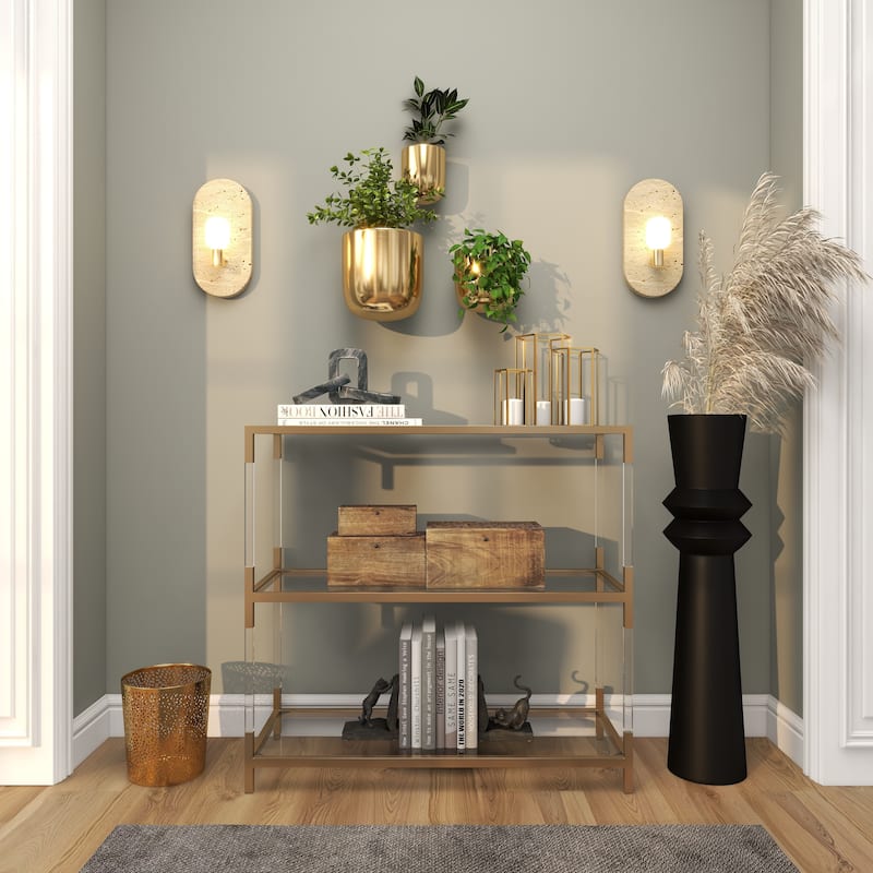 Gold, Black, Silver or White Metal Indoor Outdoor Floating Wall Planter (Set of 3) - S/3 9", 7", 6"H