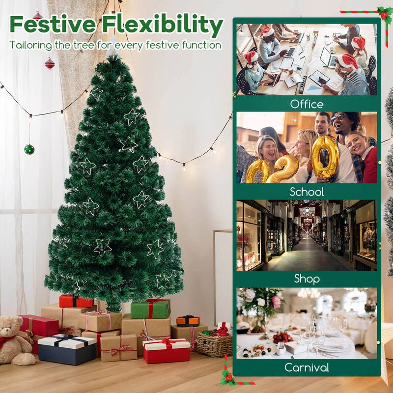 Costway 4/5/6/7 FT Artificial Xmas Tree with 130/170/230/270 Branch