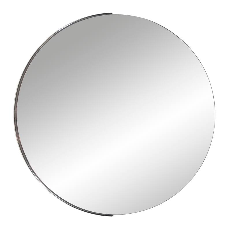 Allan Andrews Framed Silver Round Decorative Dante Wall Mirror - 30" Diameter x 1.1/2"