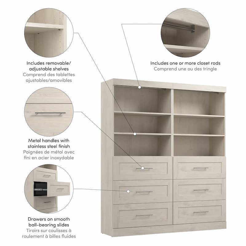 Pur 72W Closet Organizer with Drawers by Bestar