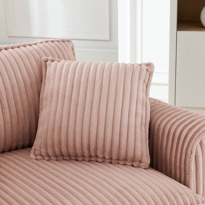 Tufted Corduroy Lazy Sofa Chair with Backrest and Armrests Single Person Lounge Chair for Living Room or Bedroom Accent Chairs