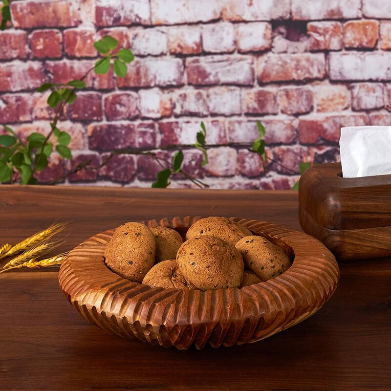 Home Soft Things Royal Round Bowl Big wooden bowl Fruit Storage
