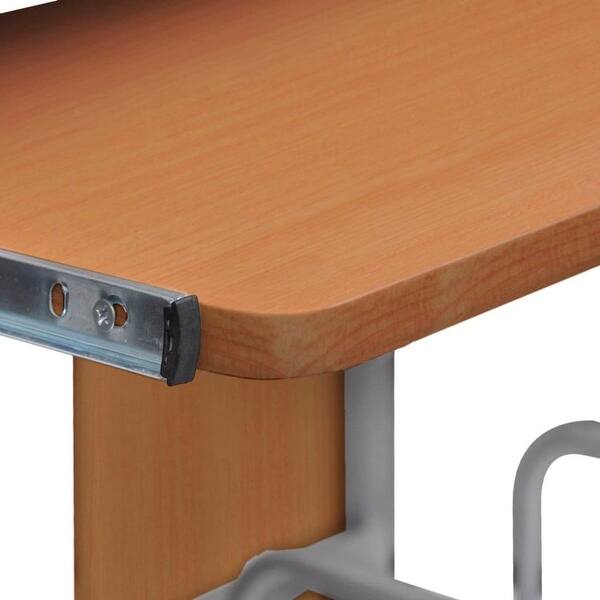 Shop Vidaxl Computer Desk With Pull Out Keyboard Tray Brown