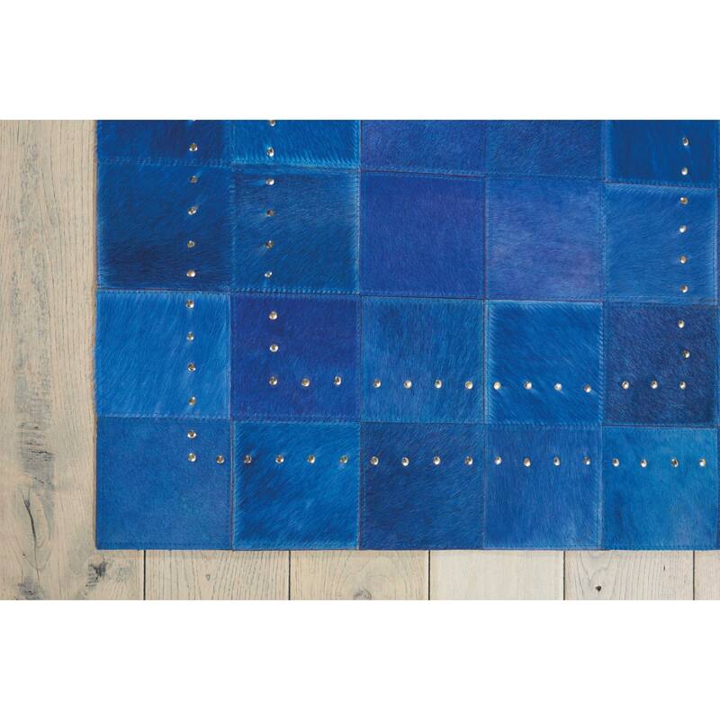 Nourison Vivid Textured Over-dyed Hair on Hide Modern Patchwork Area Rug