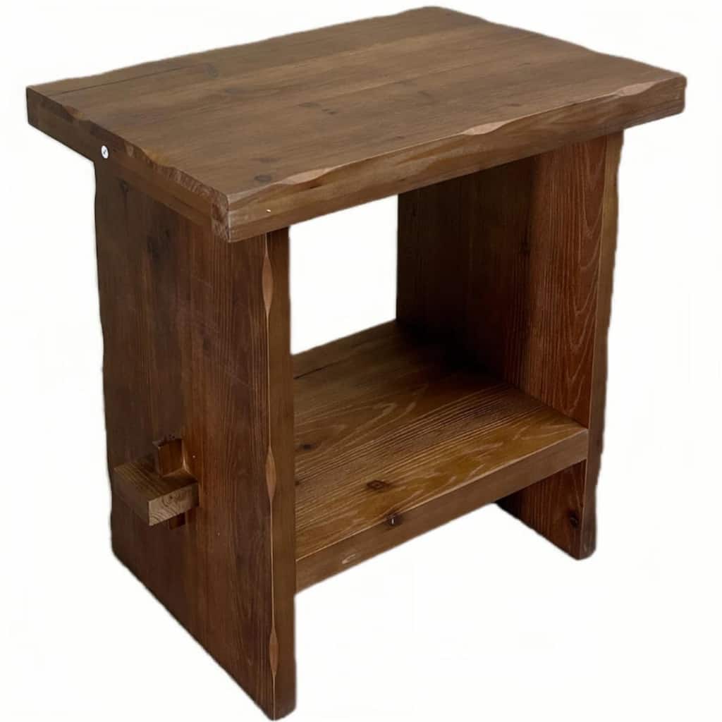 Solid Wood Farmhouse Nightstand with Storage