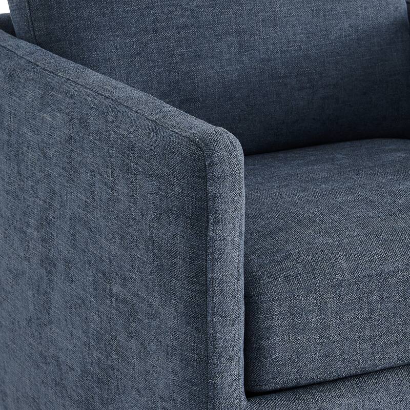 Spruce & Spring Modern Swivel Accent Chair with Wooden Base