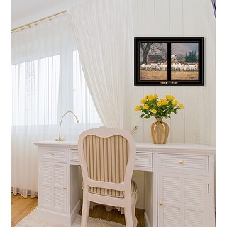 TrendyDecor4U Farmhouse "Wool Gathering" Framed Print Wall Art by ...