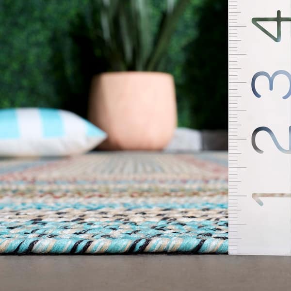 dimension image slide 0 of 3, SAFAVIEH Handmade Braided Robena Machine Washable Country Rug
