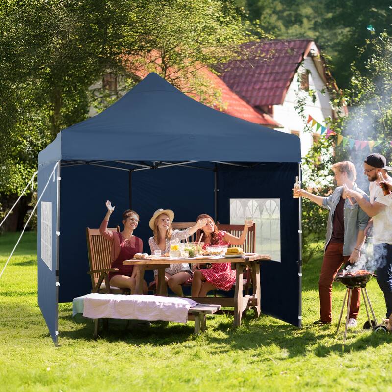 Aoodor 10' x 10' Pop Up Canopy with Church Windows Sidewalls - 10x10ft