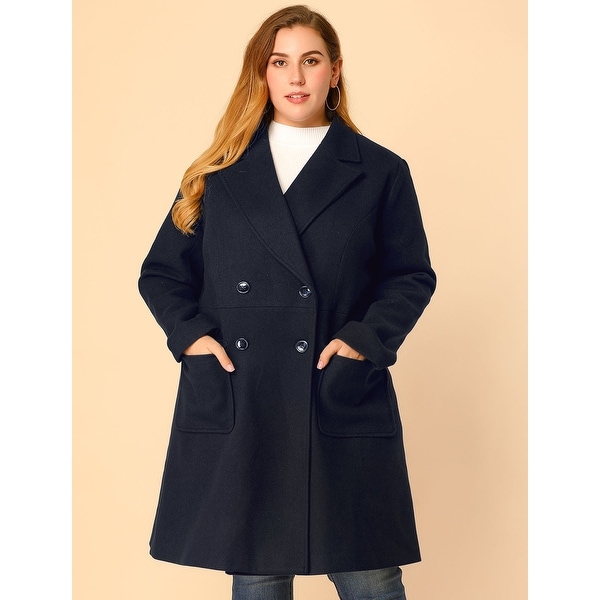 navy blue plus size winter coat