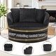 preview thumbnail 25 of 74, UIXE Oversize 43" Plush Corduroy Swivel Barrel Chair Comfy Accent Chair For Living Room