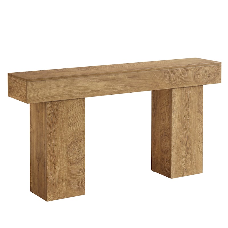 63" Industrial Wooden Console Sofa Table for Entryway Living Room