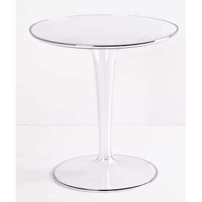 19"D Round Tulip Base Side Table, Translucent PC